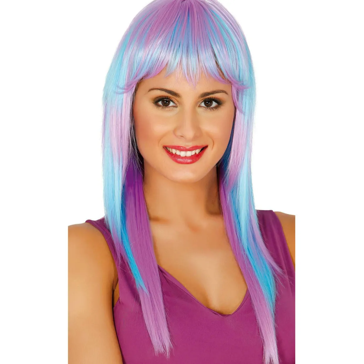 Peluca Larga Azul y Violeta
