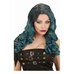 Peluca Larga Ondas Azul