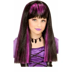 Peluca Mechas Violetas Infantil