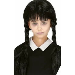 Peluca Niña Siniestra Trenzas con Flequillo infantil