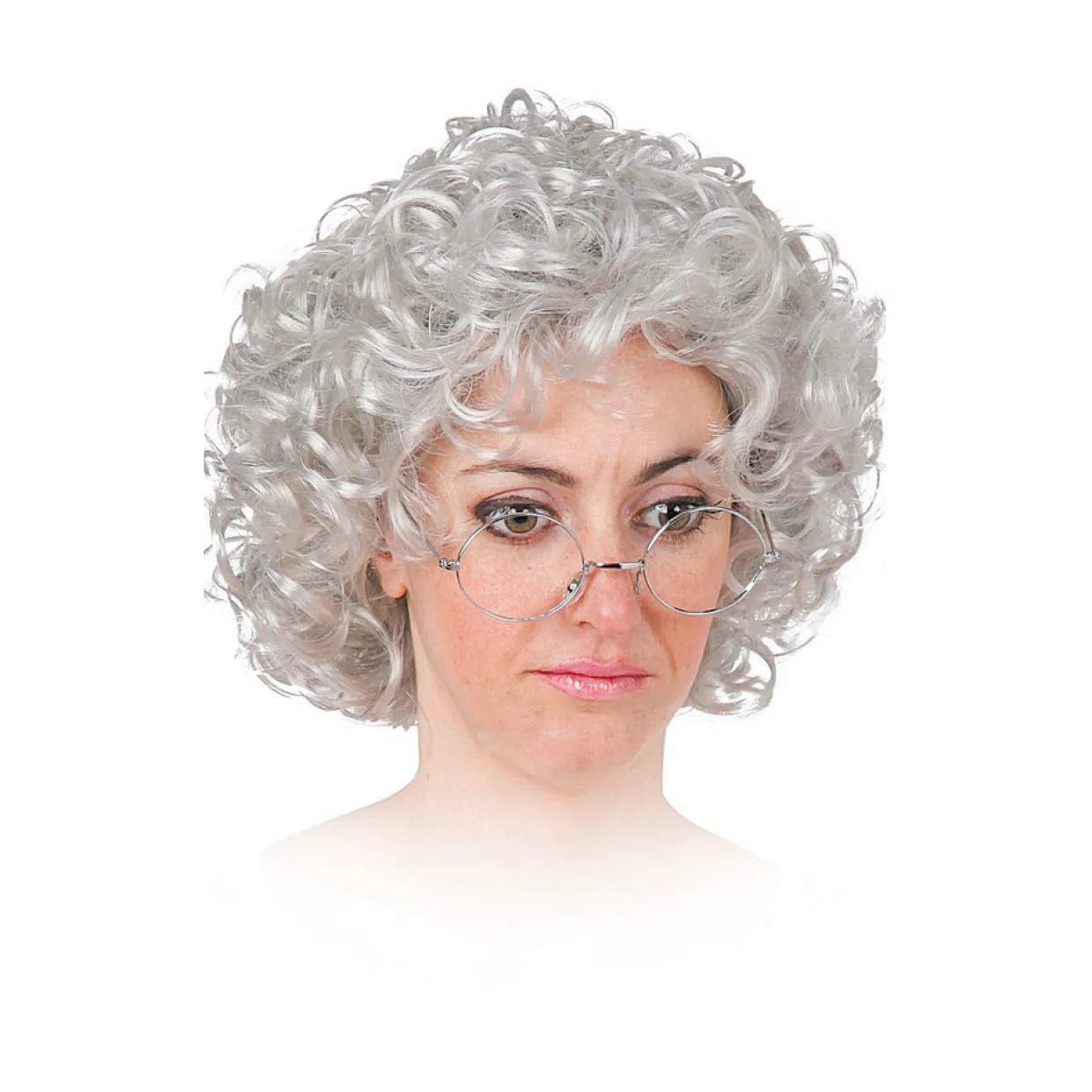 Peluca Rizada Gris