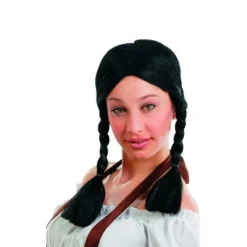 Peluca Trenzas Cortas Negra