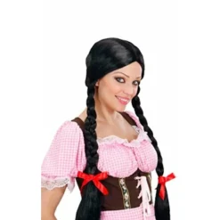 Peluca Trenzas Largas Negras