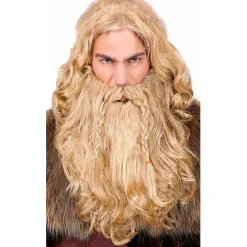 Peluca y Barba de Vikingo Rubia