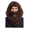 Peluca y Barba Ondulada Castaña