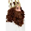 Peluca y Barba Rey Mago Deluxe Castaña