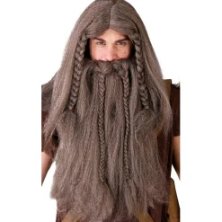 Peluca y Barba Vikingo Marrón