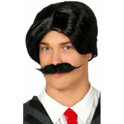 Peluca y Bigote Negra