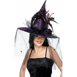 Sombrero Bruja Plumas
