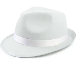 Sombrero de Gangster Blanco Clásico