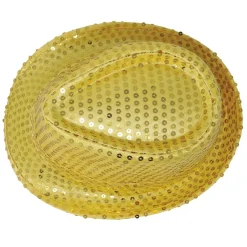 Sombrero de Gangster Dorado Lentejuelas Eco
