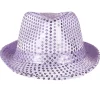Sombrero de Gangster Lila Lentejuelas Eco