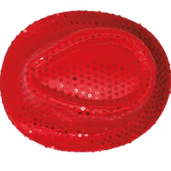 Sombrero de Gangster Rojo Lentejuelas Eco
