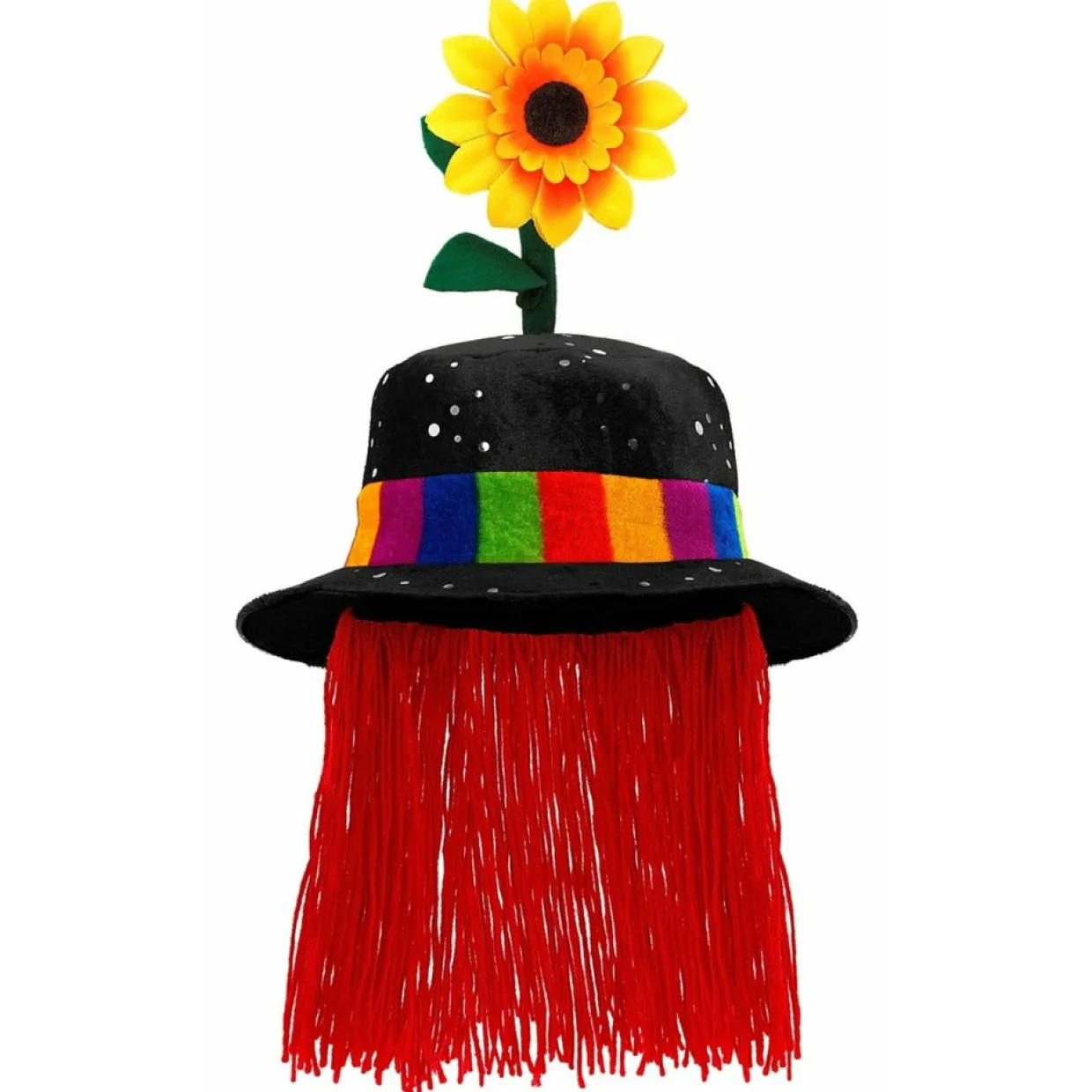 Sombrero de Payaso Negro con pelo