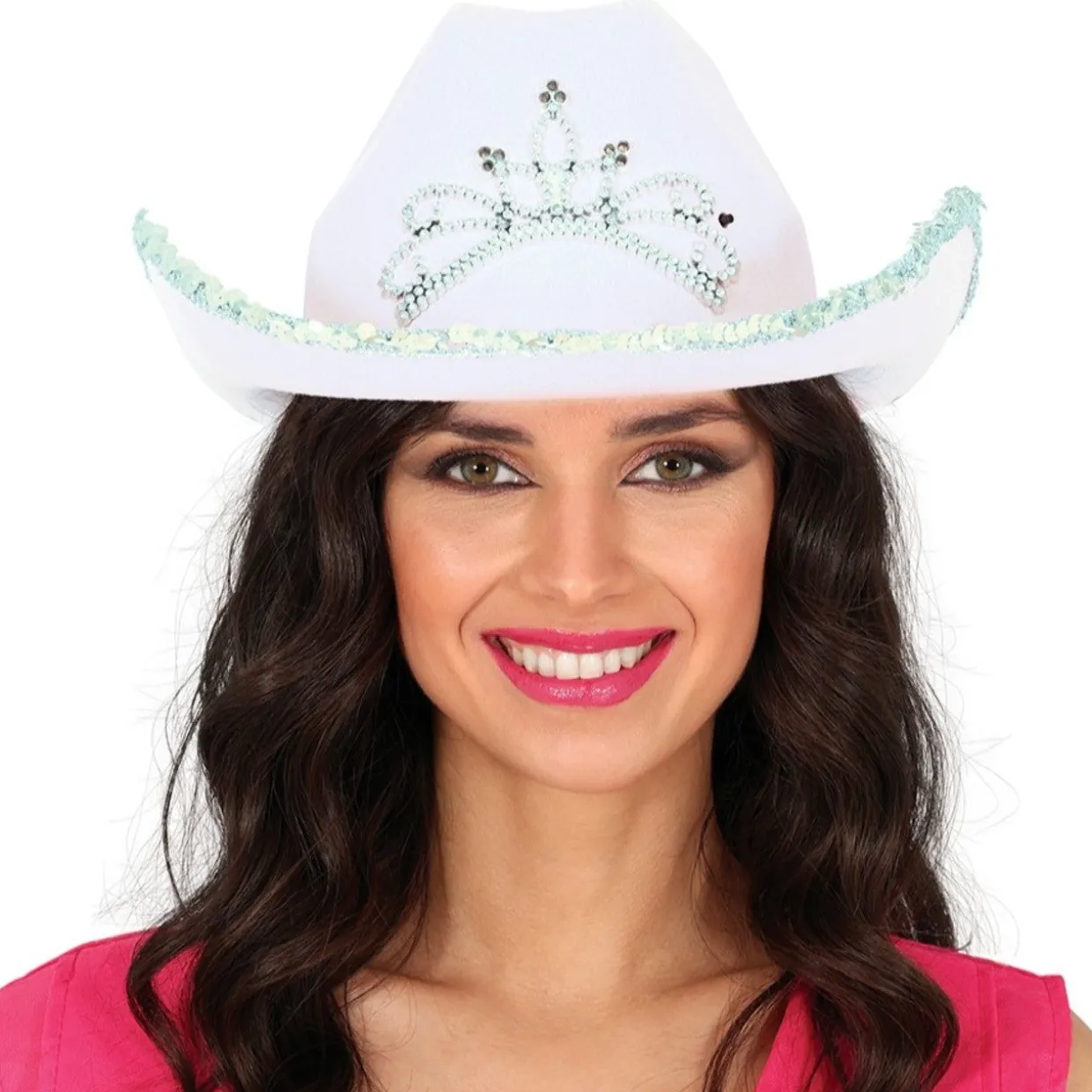 Sombrero de Vaquera Blanco Corona