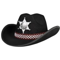 Sombrero de Vaquero Sheriff Negro infantil