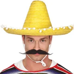 Sombrero Mexicano Amarillo Borlas