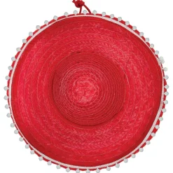 Sombrero Mexicano Rojo Borlas