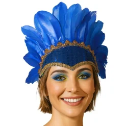 Tocado de Plumas Azul Eco