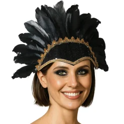 Tocado de Plumas Negro Eco