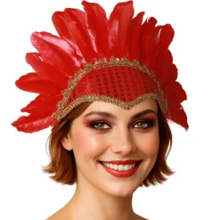 Tocado de Plumas Rojo Eco