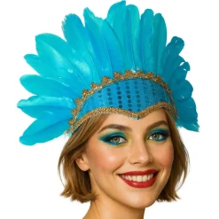 Tocado de Plumas Turquesa Eco