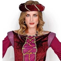 Tocado Medieval Granate con Velo