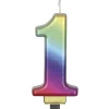Vela Número 1 Metalizada Multicolor